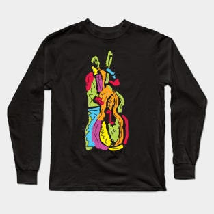 Multicolor Bass Musician Long Sleeve T-Shirt